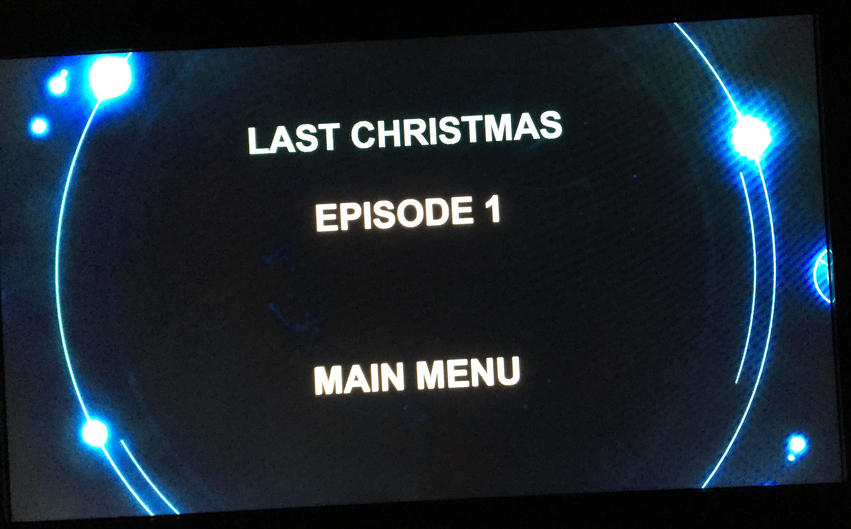 Doctor Who DVD Audio Menu Screen - Episode Menu, showing Last Christmas and Episode 1